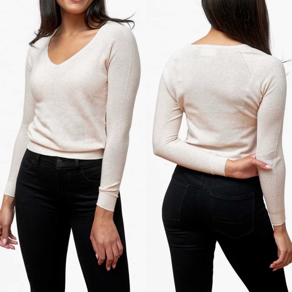 Oliver Charles | Women’s Summer Scoop Neck Sweater - Small - Sand Dollar / Cream